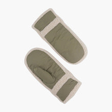 KHAKI BORG LINED MITTENS