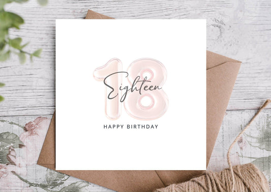 EIGHTEEN BIRTHDAY CARD