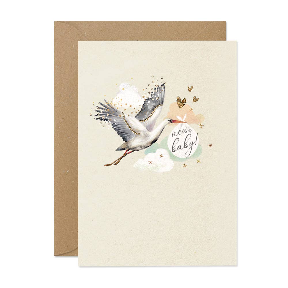 NEW BABY STORK CARD