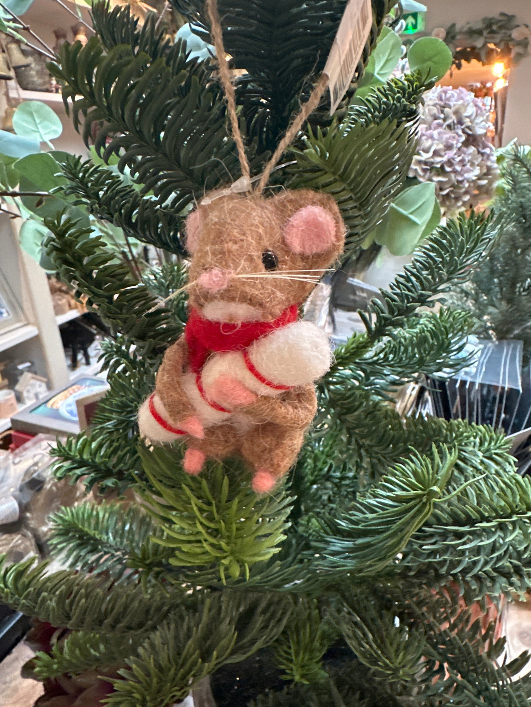 FELT CANDY-CANE MOUSE