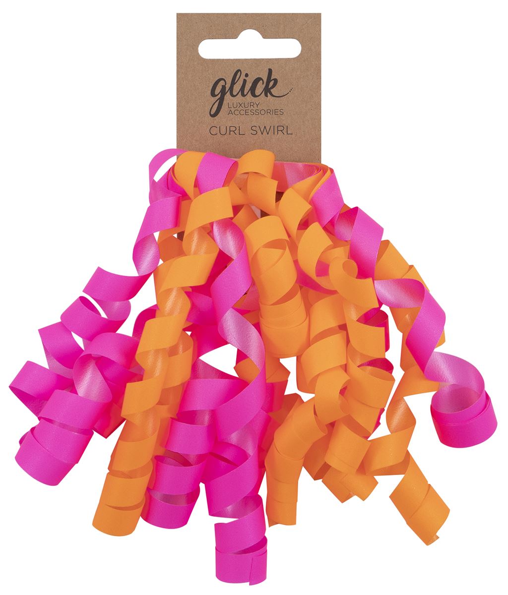 ORANGE AND PINK SWIRLY RIBBON