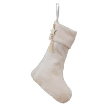 OFF WHITE BOUCLE CHRISTMAS STOCKING