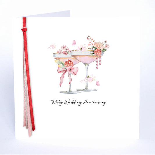 RUBY WEDDING ANNIVERSARY CARD