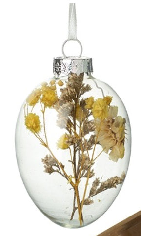 GLASS FLORAL GLASS EGG
