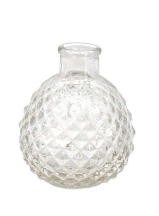 FACETED GLASS BUD VASE