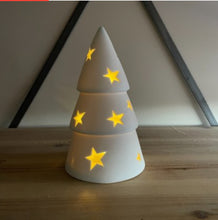 WHITE CERAMIC STARRY LED TREE