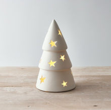 WHITE CERAMIC STARRY LED TREE