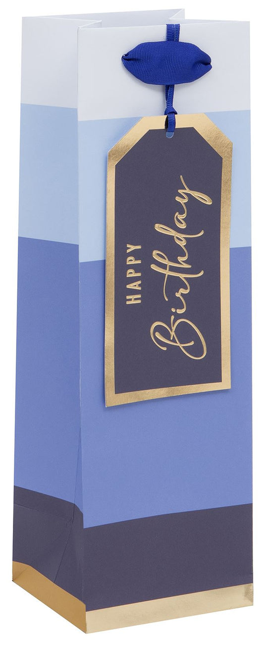 BLUE HAPPY BIRTHDAY BOTTLE GIFTBAG