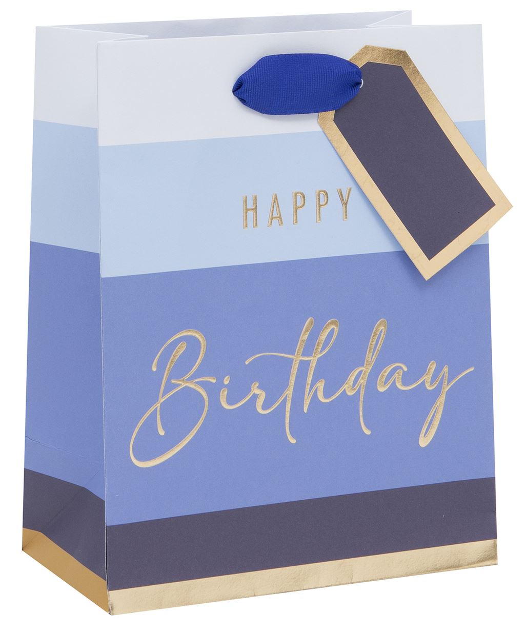 MEDIUM  BLUE HAPPY BIRTHDAY GIFT BAG