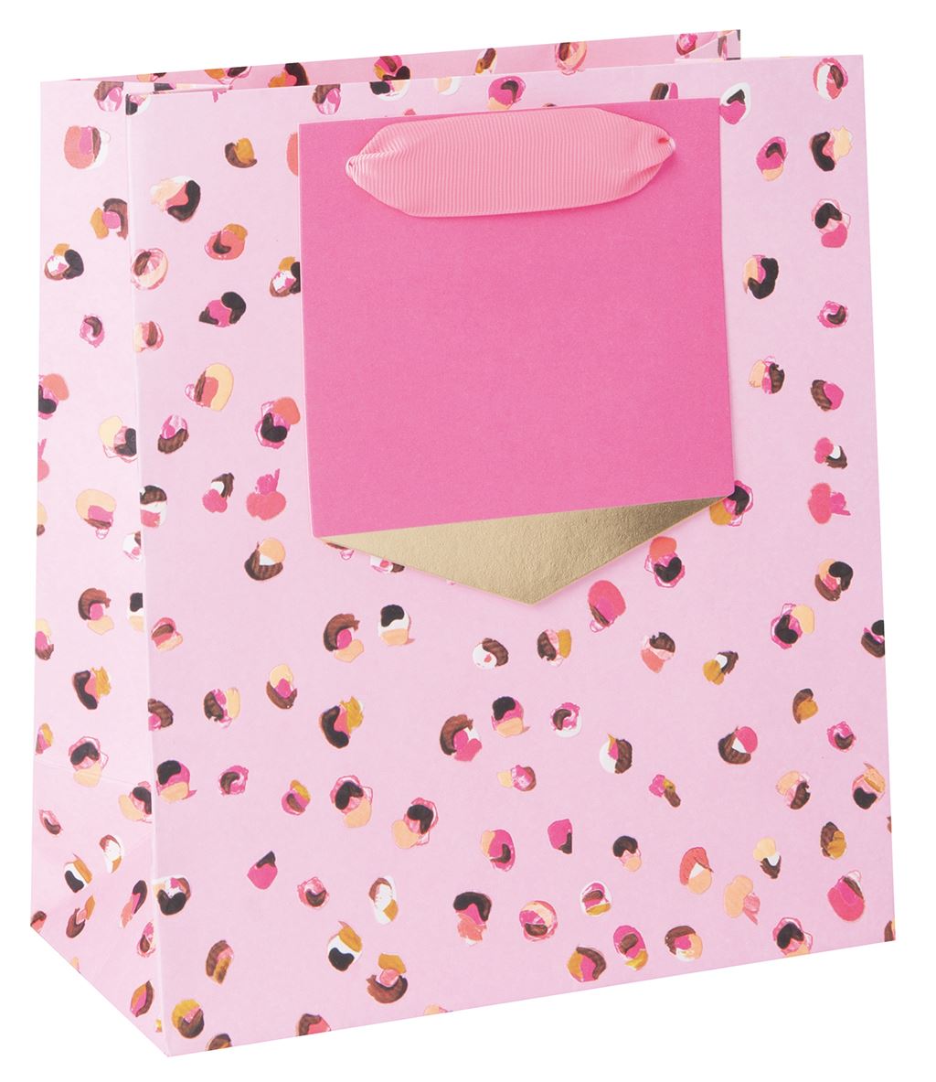 MEDIUM PINK LEOPARD GIFT BAG