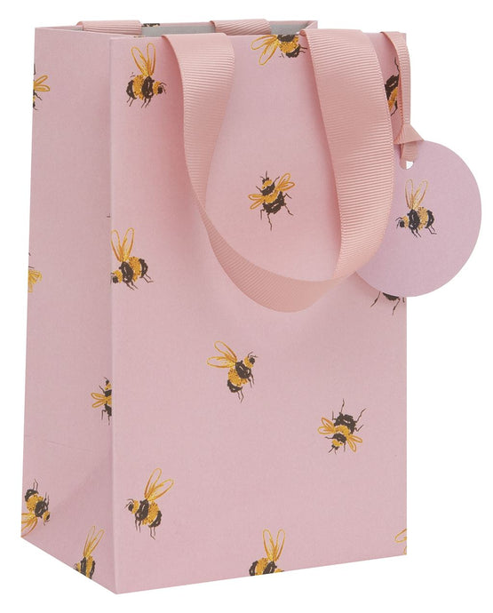 SMALL PINK BEE GIFT BAG