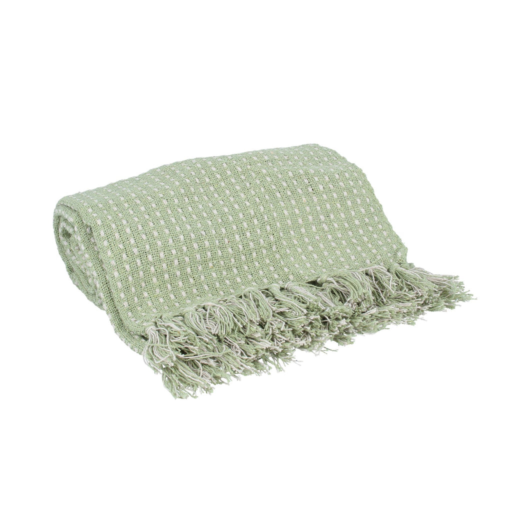 THROW LIGHT GREEN STAB STITCH