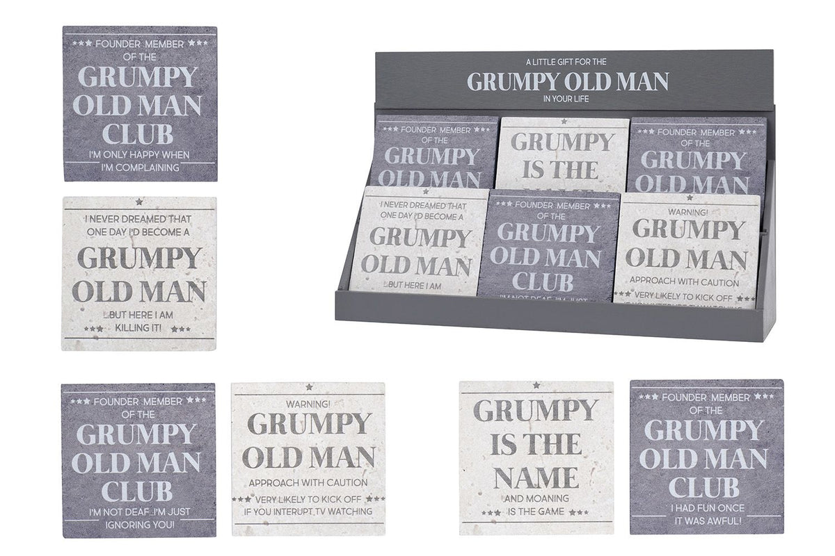 GRUMPY OLD MAN SLATE COASTER I NEVER DREAMED