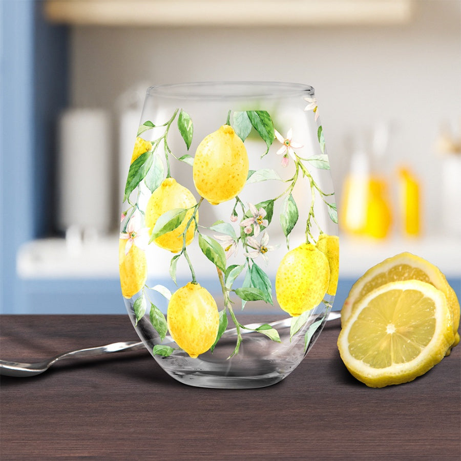 LEMON STEMLESS DRINKING GLASS