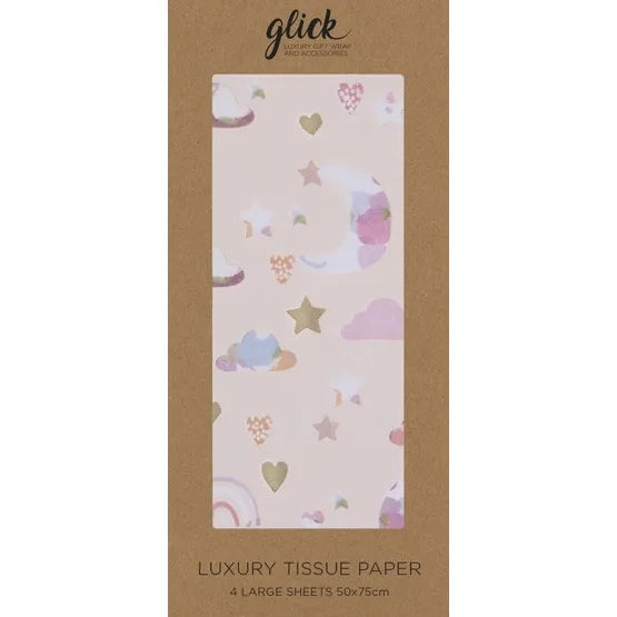 PINK MOON AND STARS TISSUE PAPER