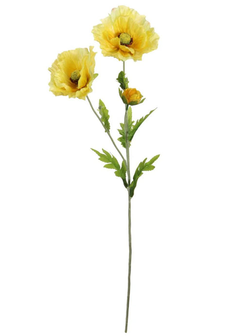 SPRING YELLOW POPPY STEM - FAUX FLORALS