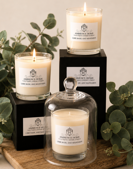 LIME, BASIL & MANDARIN CANDLE - HANDMADE SOY CANDLE IN THE UK