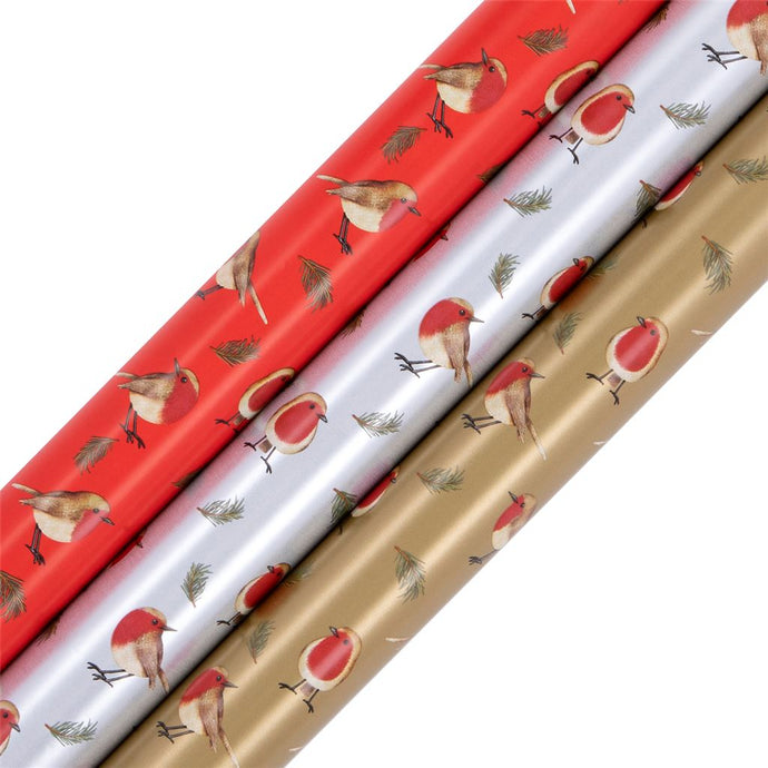 GOLD RED ROBBIN GIFT WRAP