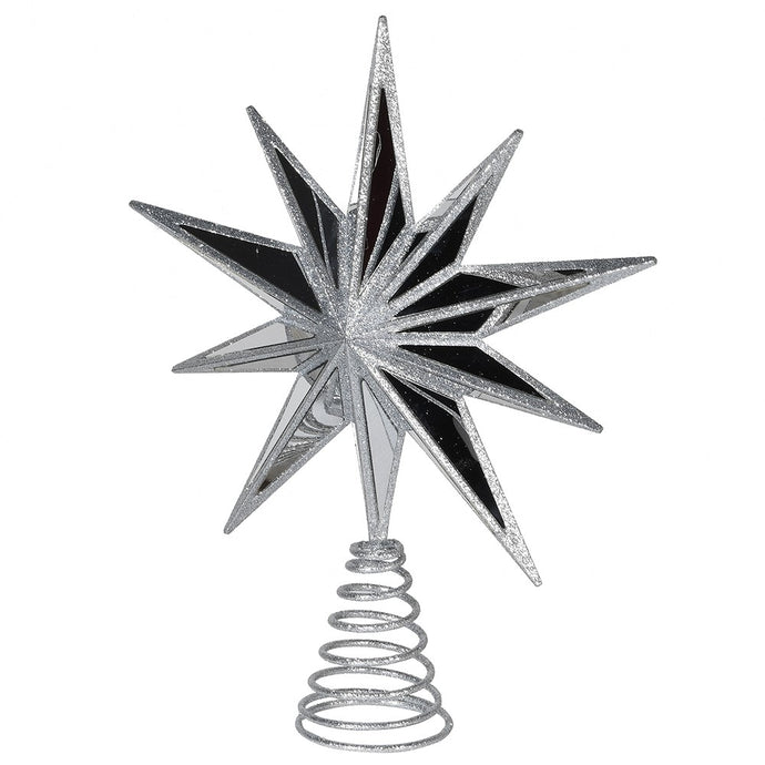 MIRRORED SILVER STAR TREE TOPPER