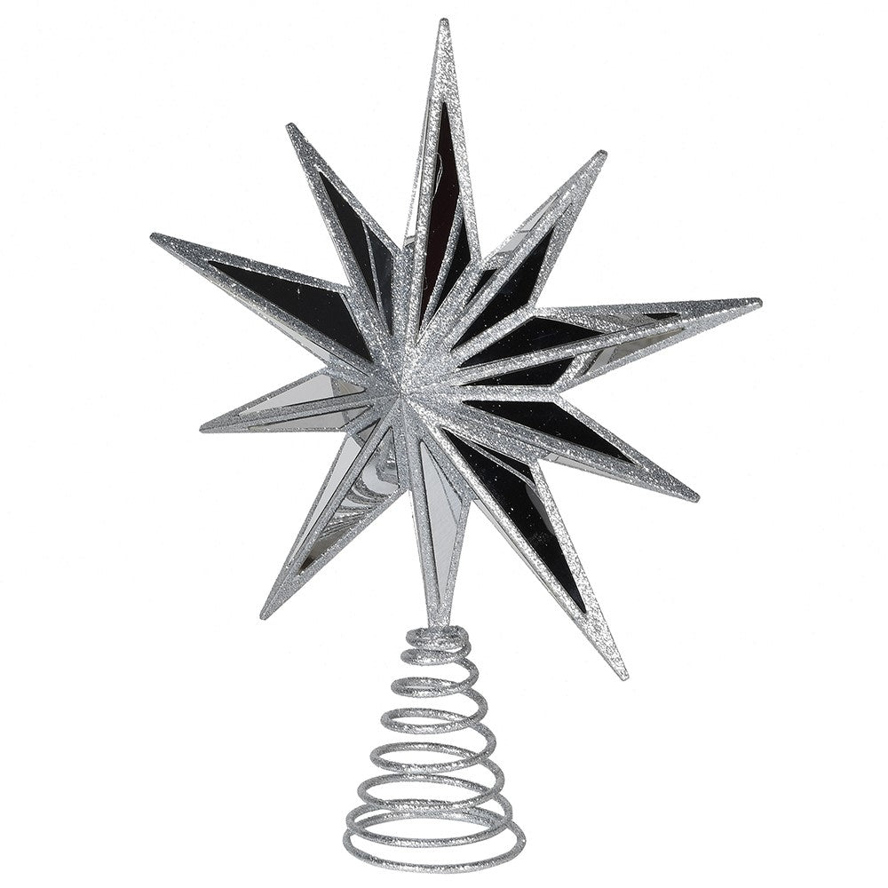 MIRRORED SILVER STAR TREE TOPPER