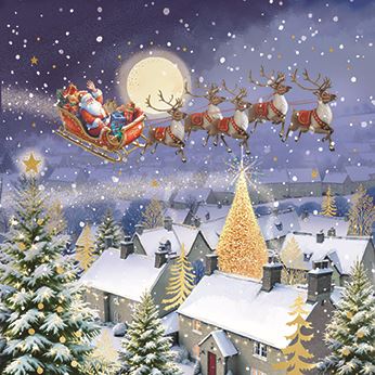 FATHER CHRISTMAS SLEIGH SMALL CARD BOXSET