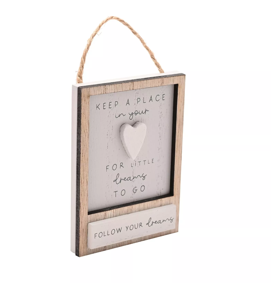 WOODEN SAYING HANGING PLAQUE