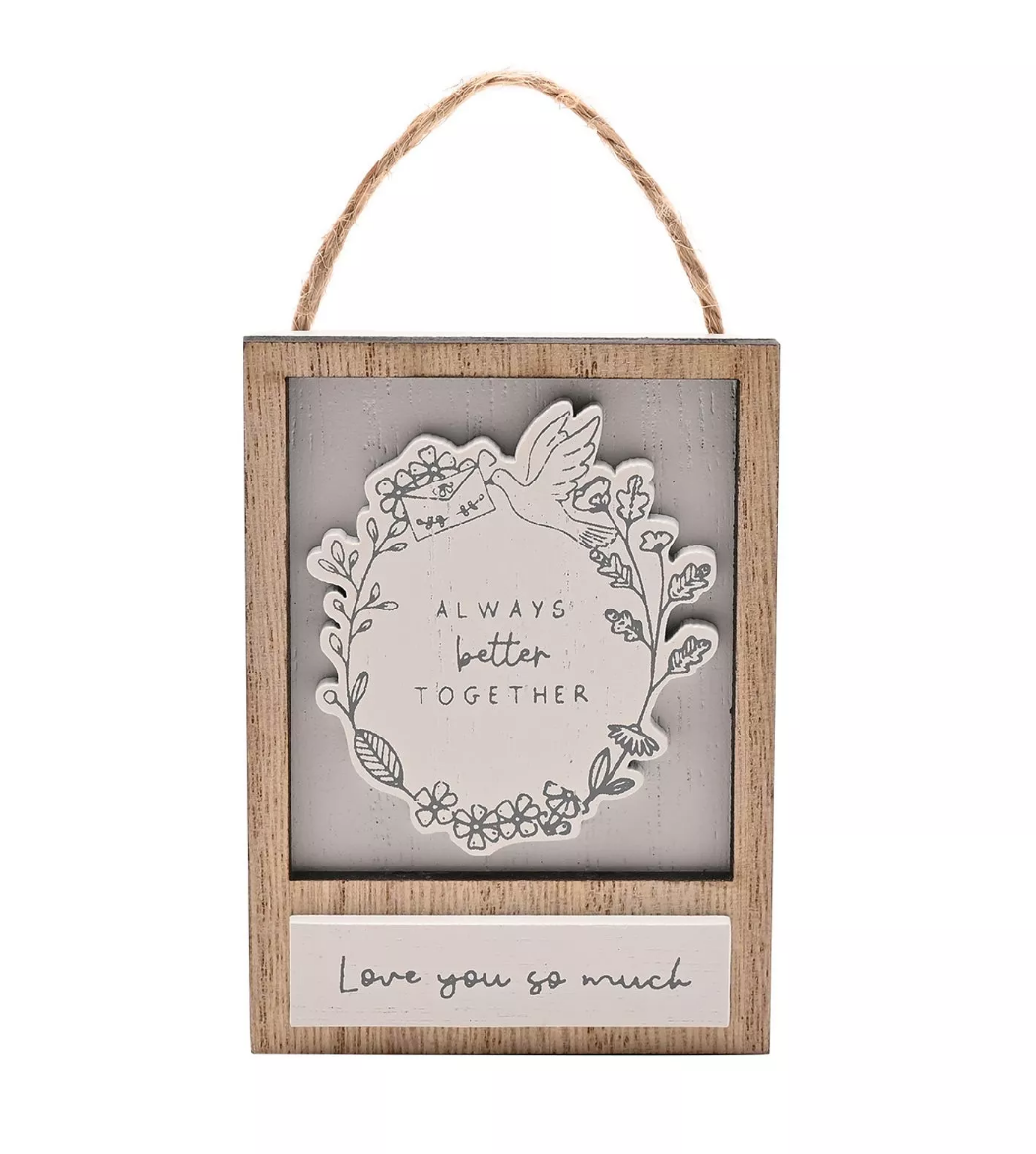 WOODEN SAYING HANGING PLAQUE