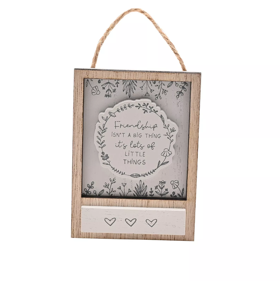 WOODEN SAYING HANGING PLAQUE