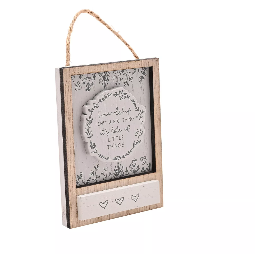 WOODEN SAYING HANGING PLAQUE