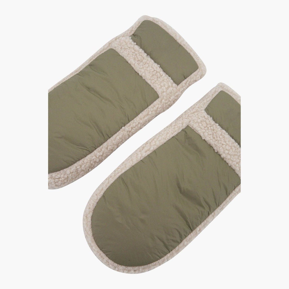 KHAKI BORG LINED MITTENS