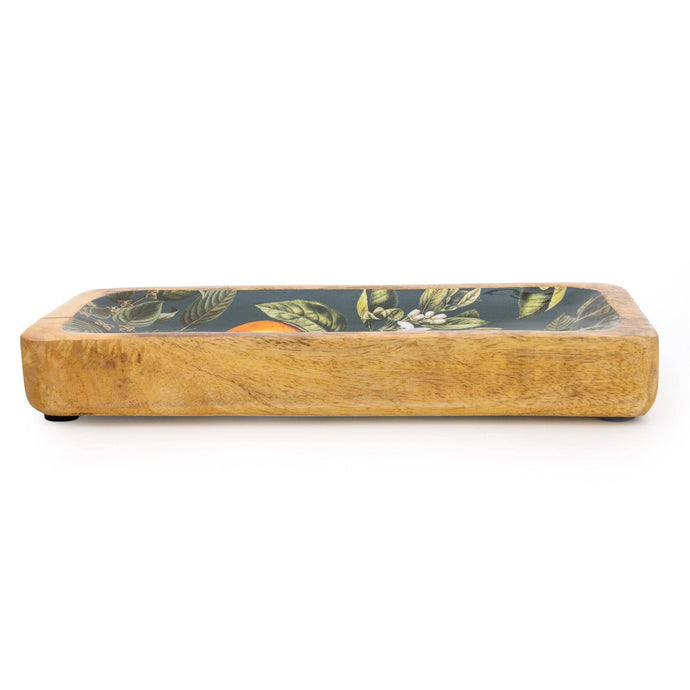 MANGO WOOD ORANGE BLOSSOM SERVING TRAY