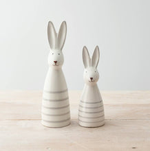WHITE STRIPE CERAMIC RABBIT