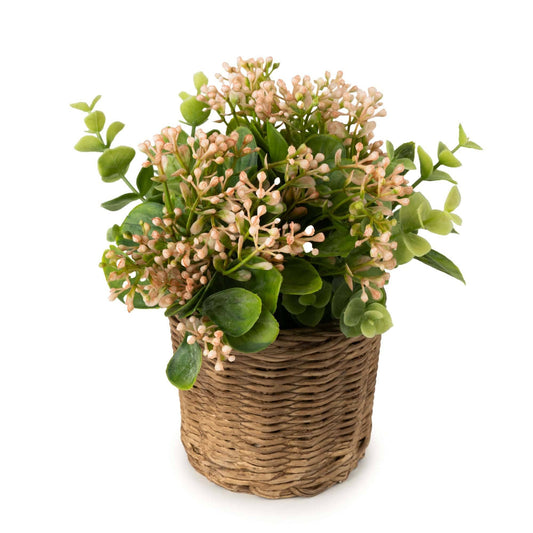 EUCALYPTUS & BABYSBREATH WICKER BASKET