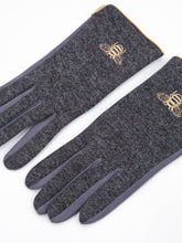 BLUE/GREY GOLD BEE EMBROIDERED GLOVES