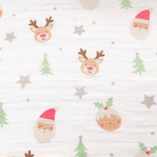 FATHER CHRISTMAS & REINDEER MUSLIN
