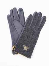 BLUE/GREY GOLD BEE EMBROIDERED GLOVES