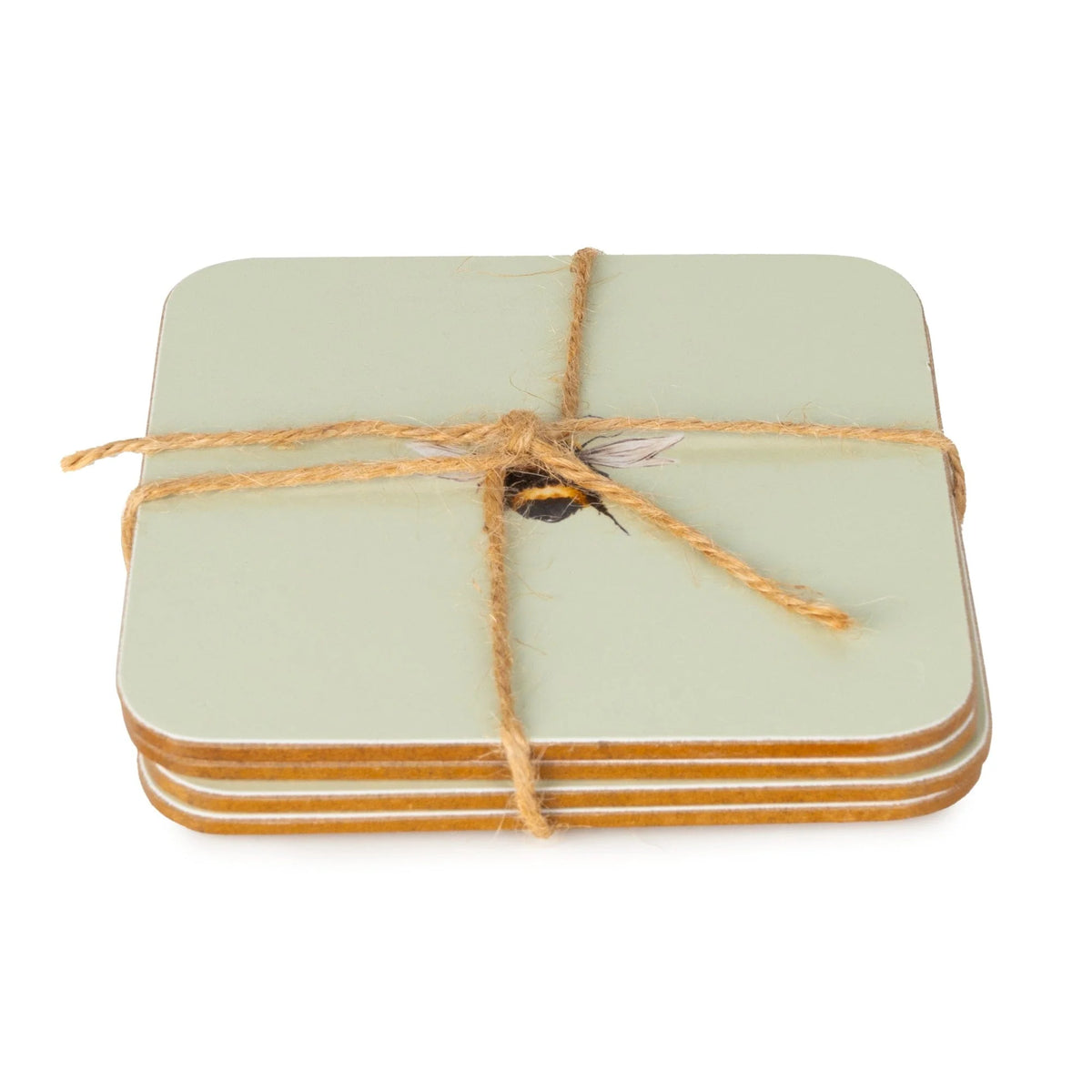 SET OF 4 BEE COASTERS WITH CORK BACK