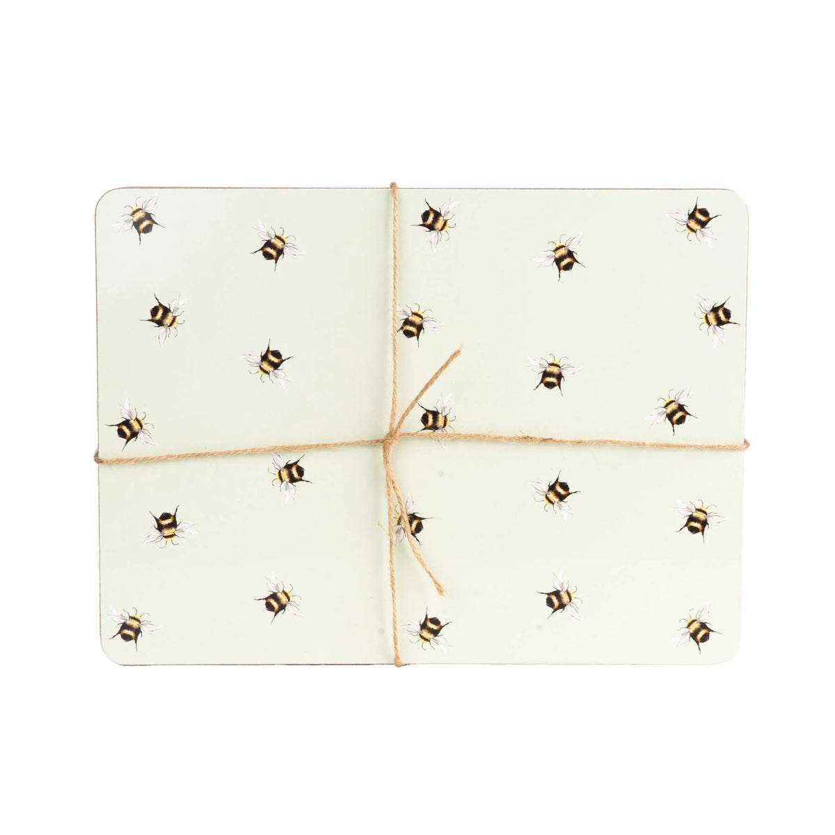 SET OF 4 BEE PLACEMATS WITH CORK BACK