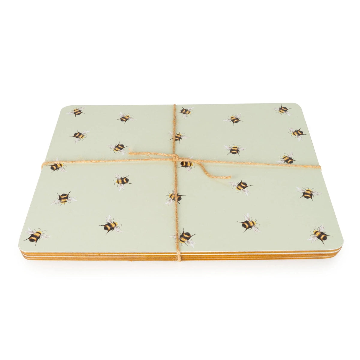 SET OF 4 BEE PLACEMATS WITH CORK BACK