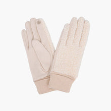 BEIGE BORG FLEECE GLOVES