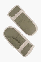 KHAKI BORG LINED MITTENS