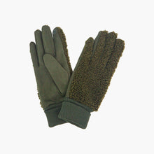 KHAKI BORG FLEECE GLOVES