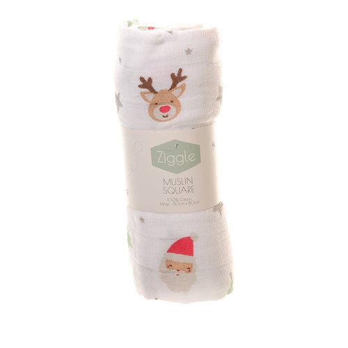 FATHER CHRISTMAS & REINDEER MUSLIN