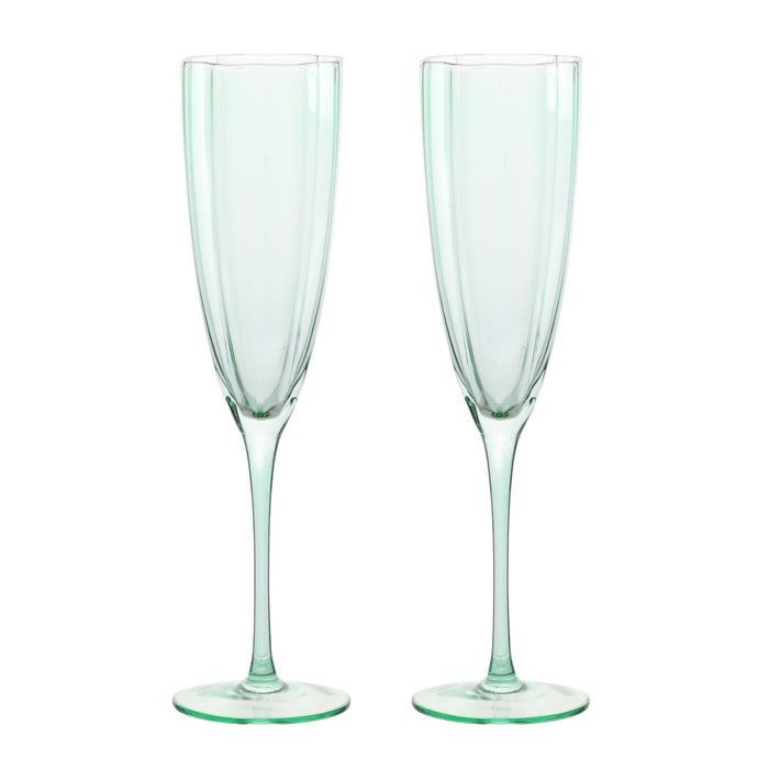 TEAL CHAMPAGNE FLUTES