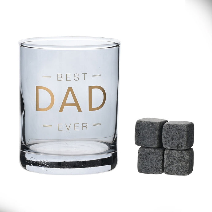 DAD WHISKEY GLASS & STONES