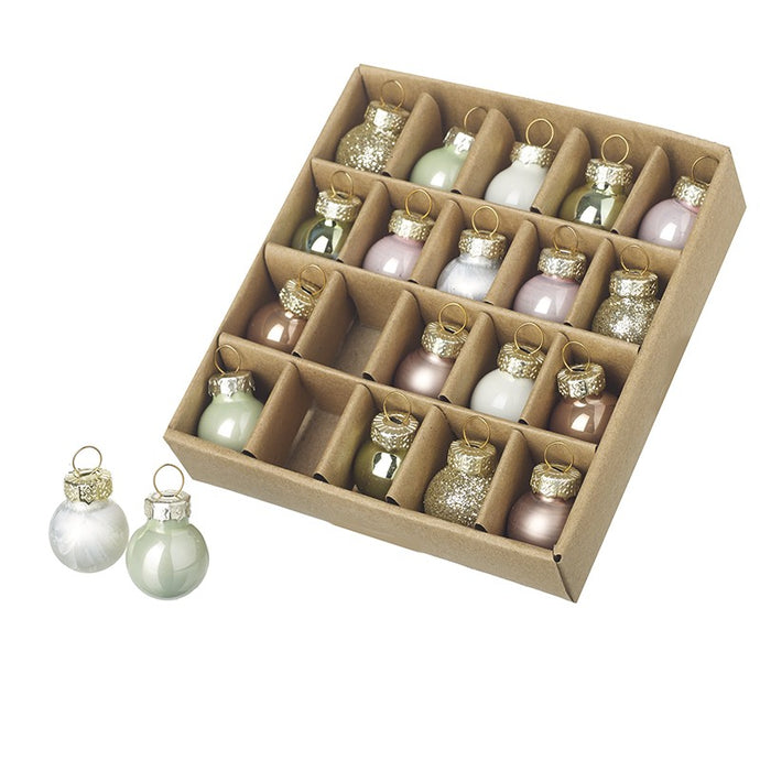 MINI GOLD, PINK & GREEN BAUBLES