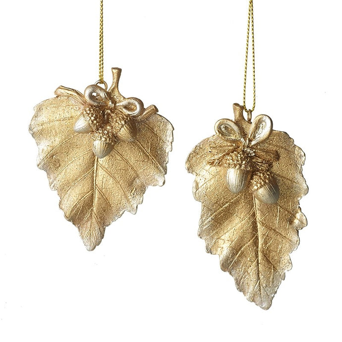 HANGING GOLD ACORN LEAF