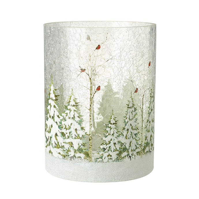 LARGE SNOWY SCENE CANDLE HOLDER