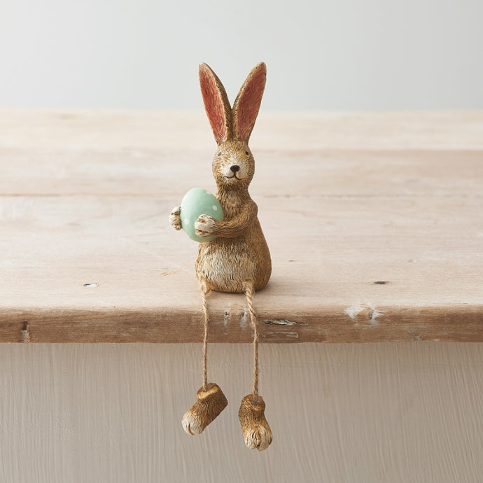SITTING BUNNY WITH GREEN EGG