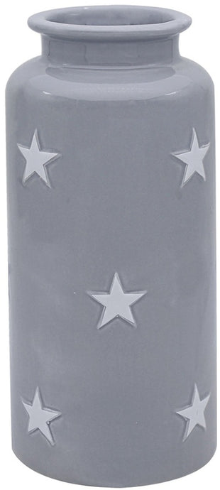 SMALL GREY VASE WITH STARS